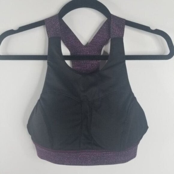 Lululemon Women's Fast & Free Sports Bra Nulux Size 4 Salt Dark Mystic Black - Picture 5 of 7